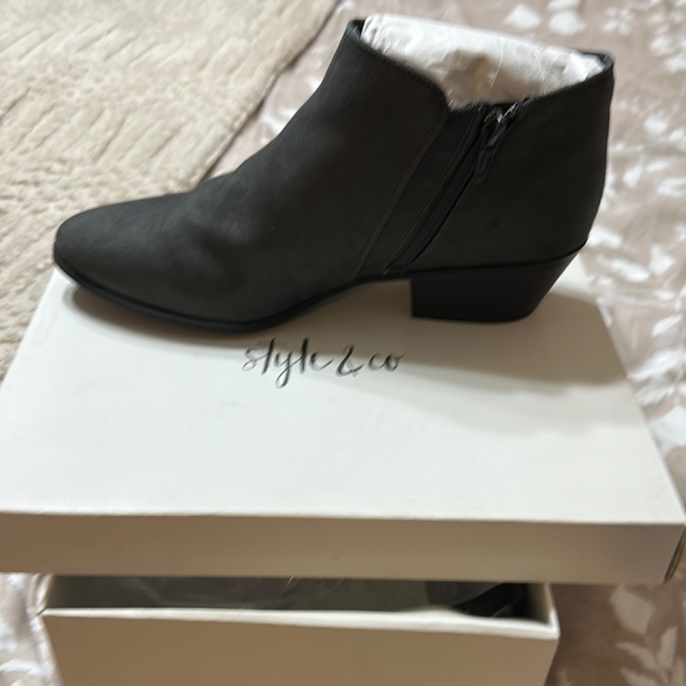 Style & Co. Women's Charcoal Ankle Booties
